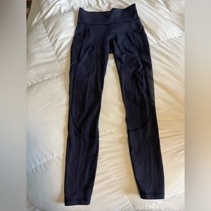 Lululemon Athletica Mid-Rise Legging 28” Navy Blue Legging with mesh pocket.